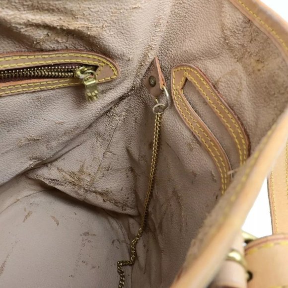 LOUIS VUITTON BUCKET PM Shoulder Tote Bag Monogram Leather Brown - Picture 4 of 15